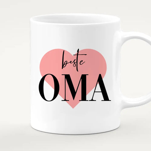 Personalisierte Tasse für Oma (3 Babys + 1 Oma)