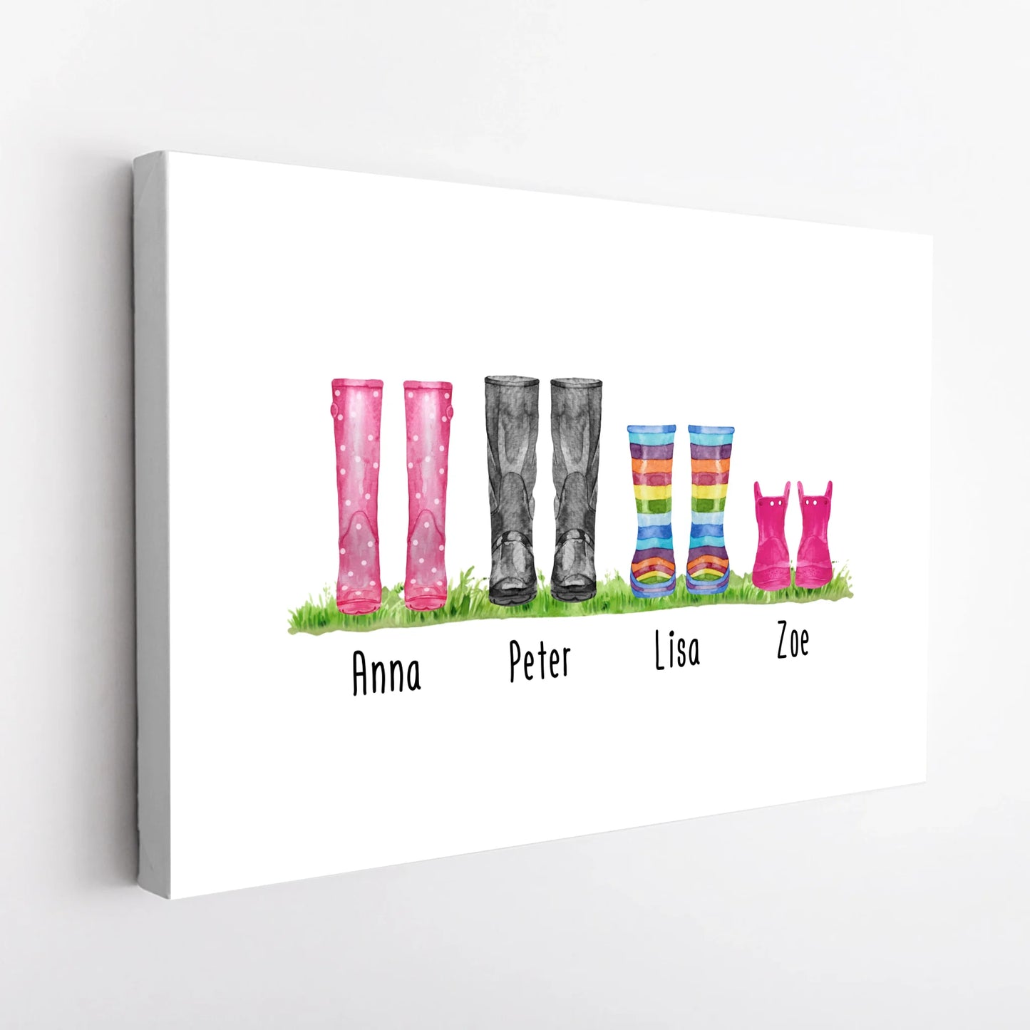 Personalisierte Gummistiefel Leinwand (2-8 Personen)