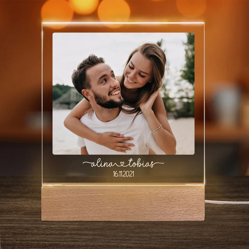Personalisiertes Acryl-Licht - Bild und Text