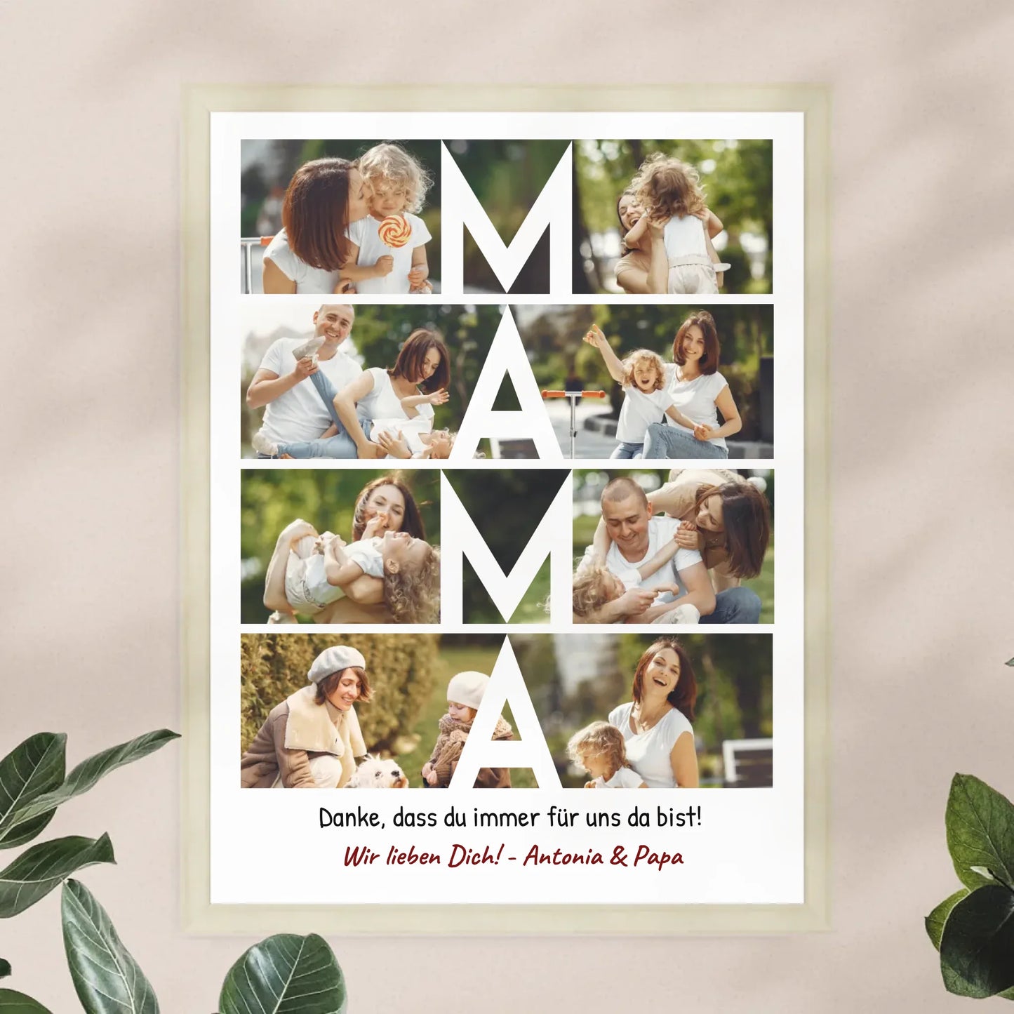 Personalisiertes Poster - MAMA Schriftzug und Collage mit 8 Bildern