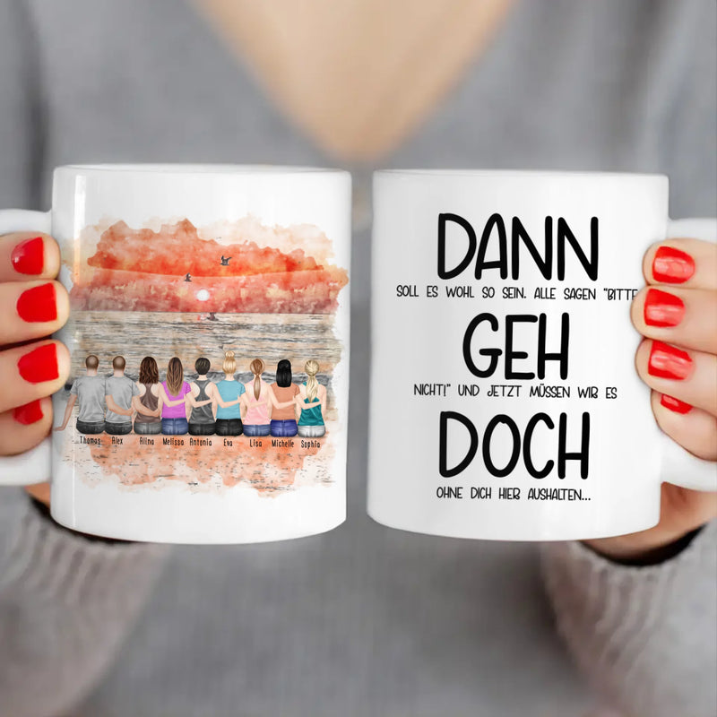 Personalisierte Tasse Kollegen (7 Frauen + 2 Männer) - Abschiedsgeschenk