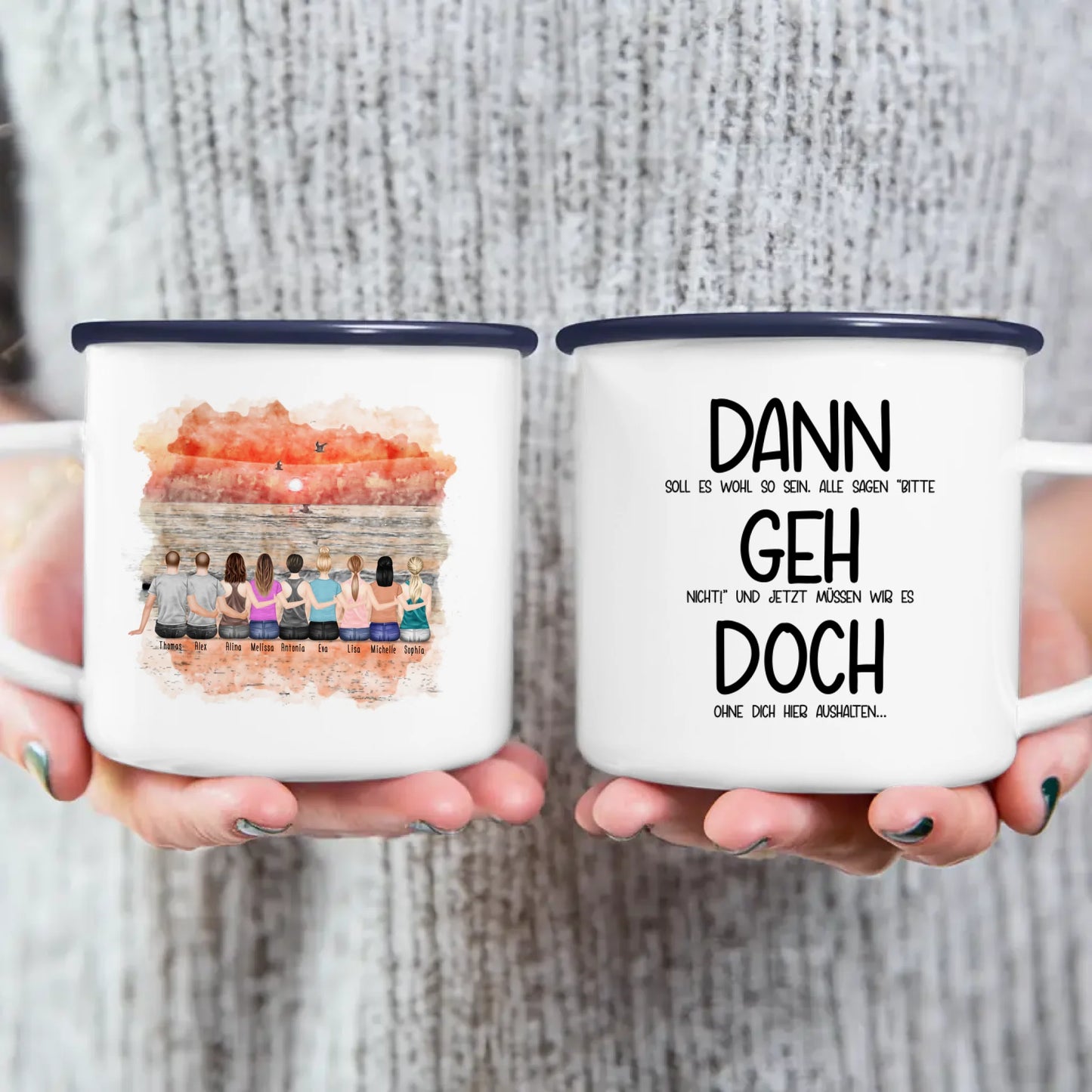 Personalisierte Tasse Kollegen (7 Frauen + 2 Männer) - Abschiedsgeschenk