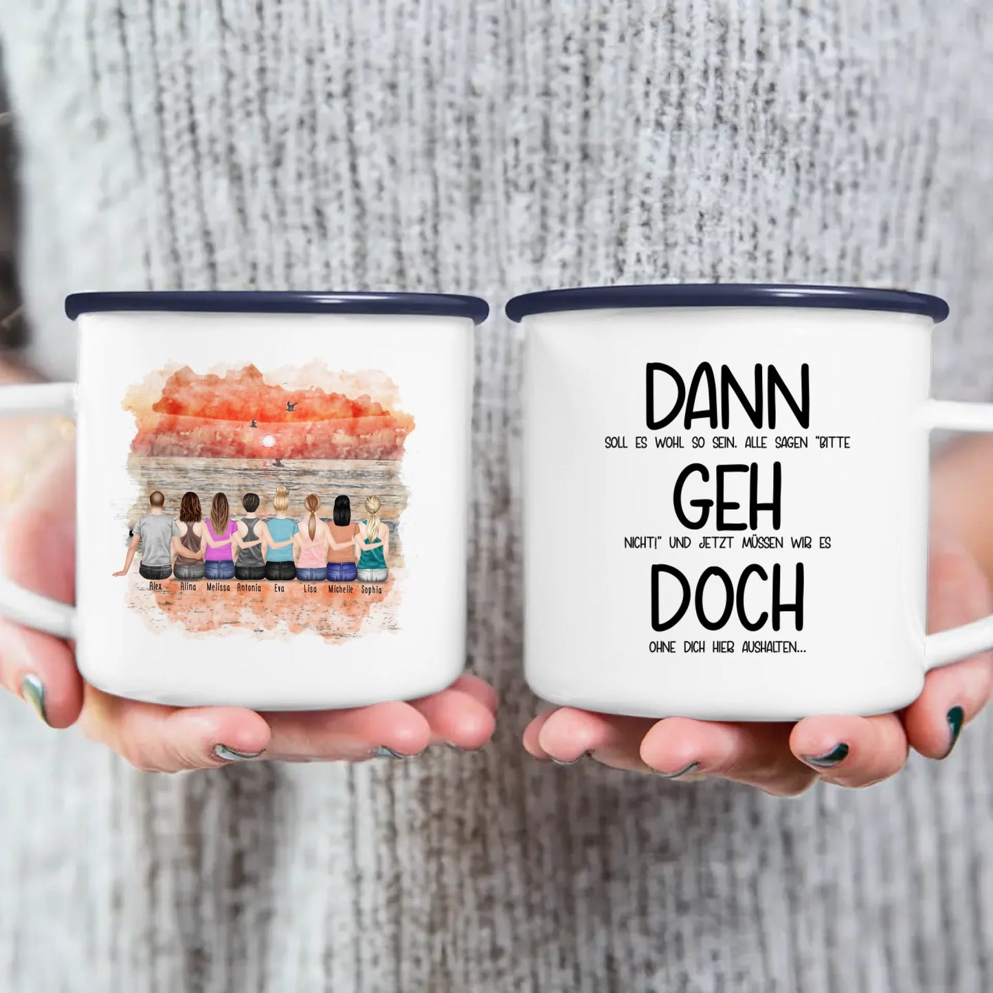 Personalisierte Tasse Kollegen (7 Frauen + 1 Mann) - Abschiedsgeschenk