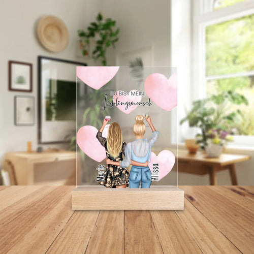 Personalisierte Acrylglasplatte - Beste Freundin (2 Freundinnen) - Best Friends