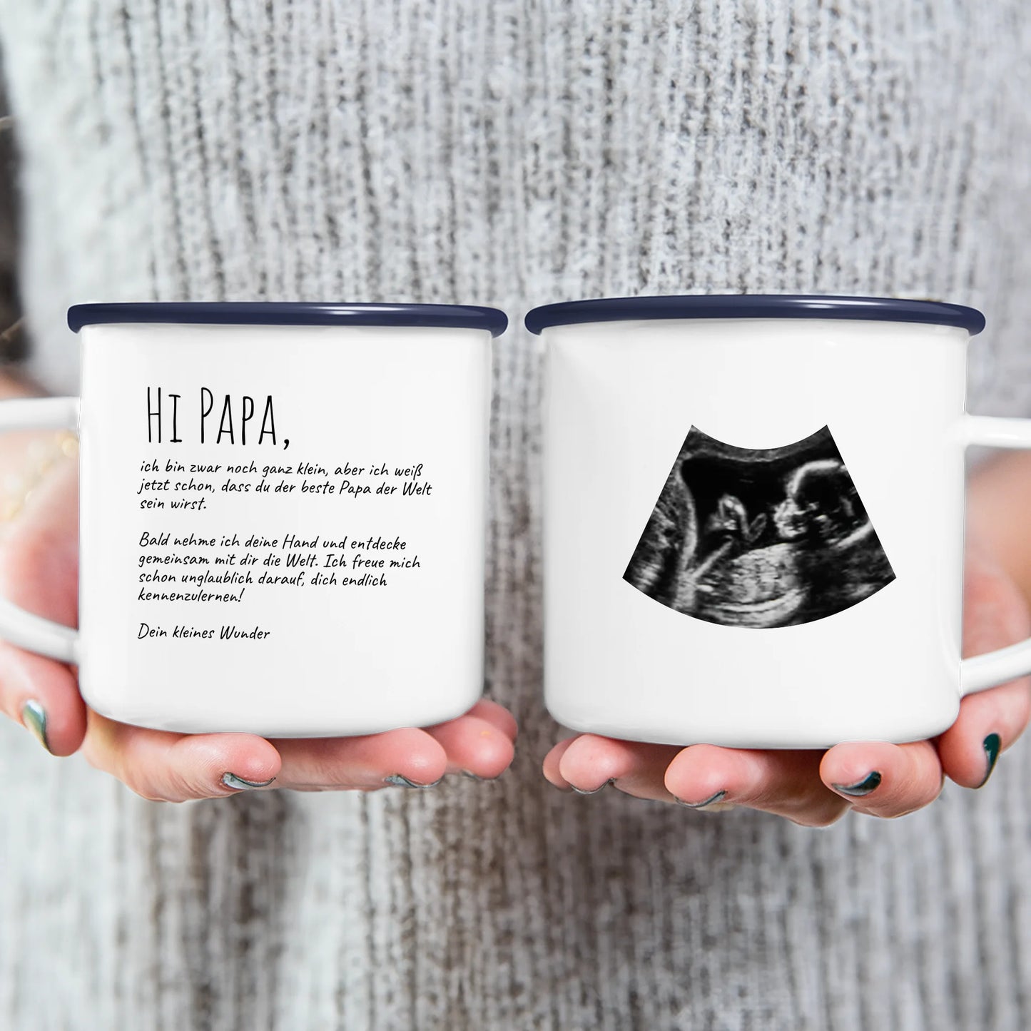 Personalisierte Tasse - Hi Papa, ich freu mich dich zu sehen... mit Ultraschallbild