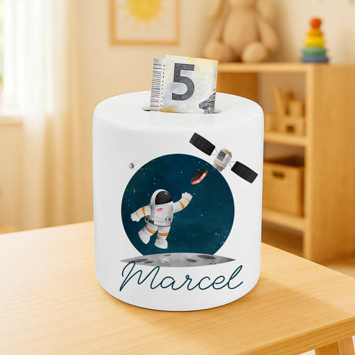 Personalisierte Spardose - Astronaut und Namen