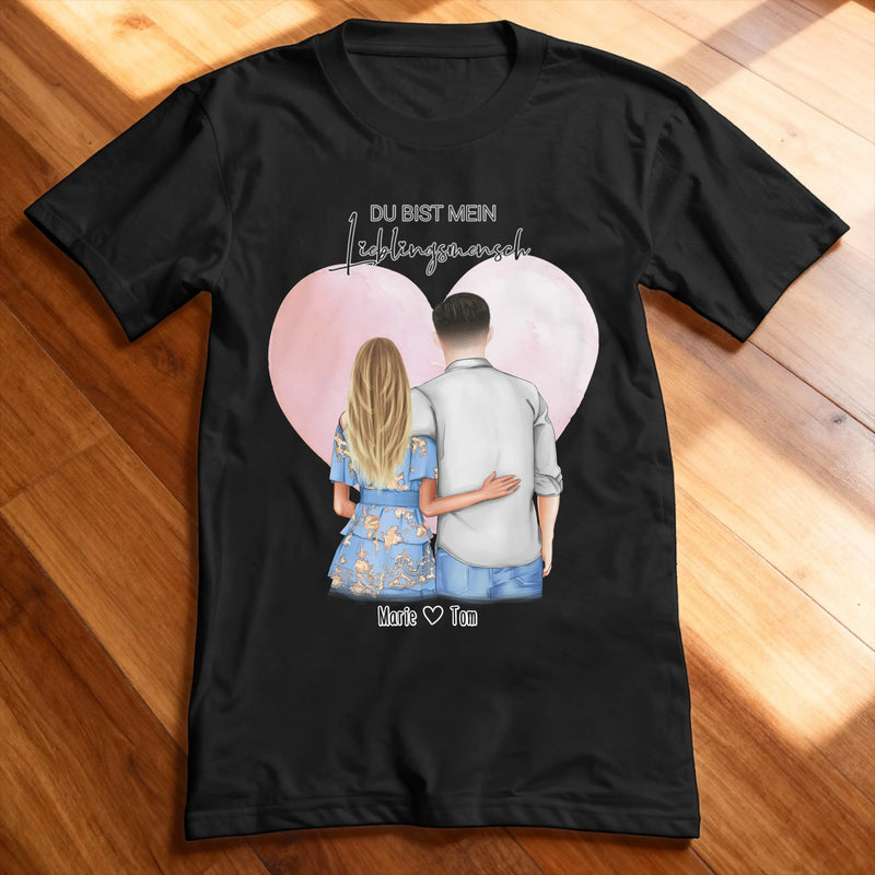 Personalisiertes T-Shirt - Paar mit Kleid und Hemd (stehend)