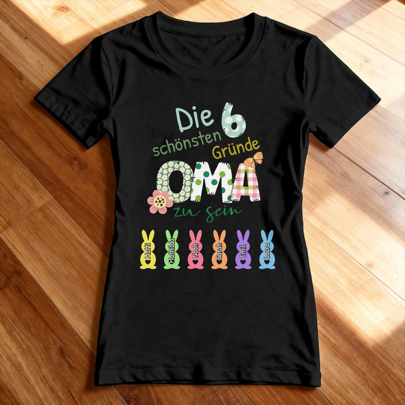 Personalisiertes T-Shirt - Die X schönsten Gründe Oma zu sein - Oster T-Shirt