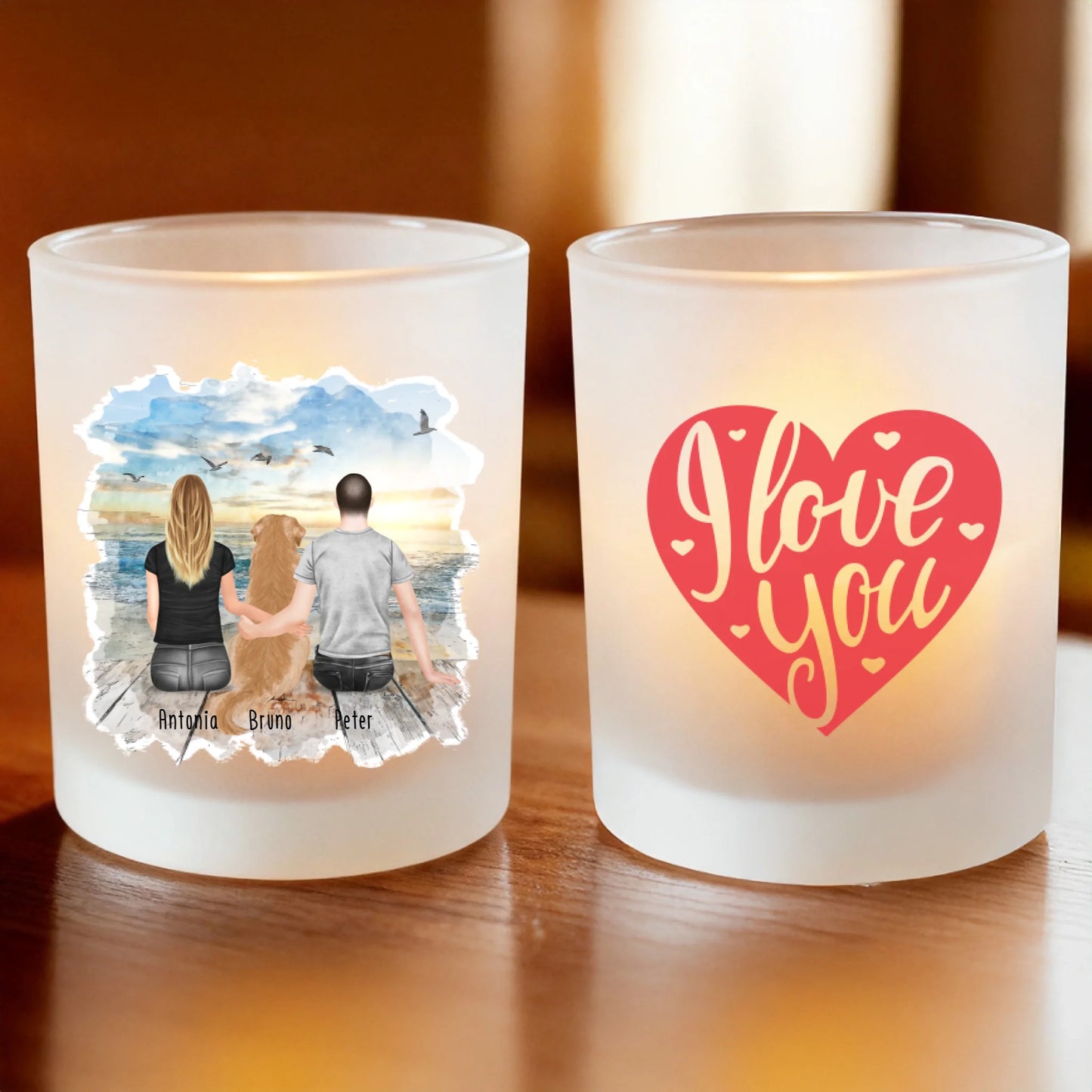 Satin Teelicht - Vorder Rückseite - Base