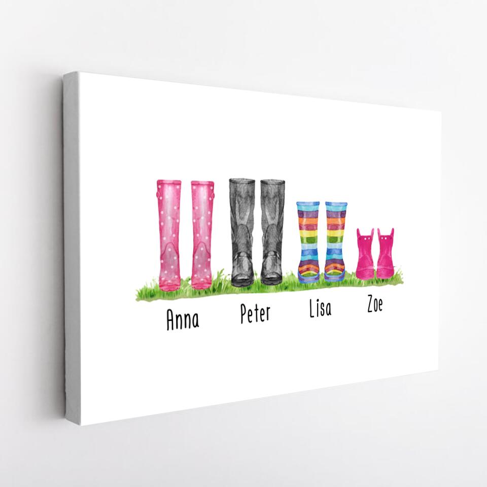 Personalisierte Gummistiefel Leinwand (2-8 Personen)