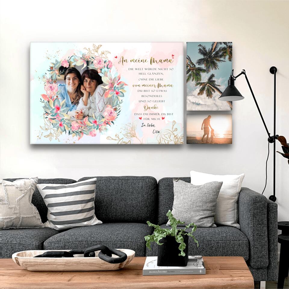 Personalisierte Leinwand - "An meine Mama" mit Bild + Name