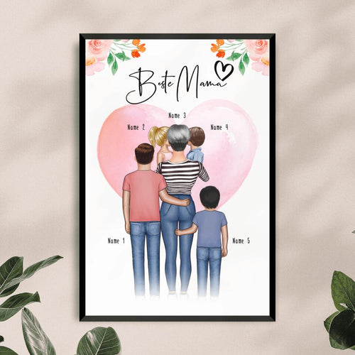 Personalisiertes Poster - Oma + 1-4 Enkelkinder