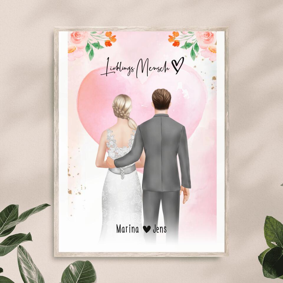 Personalisiertes Poster - Brautpaar - Hochzeitsgeschenk