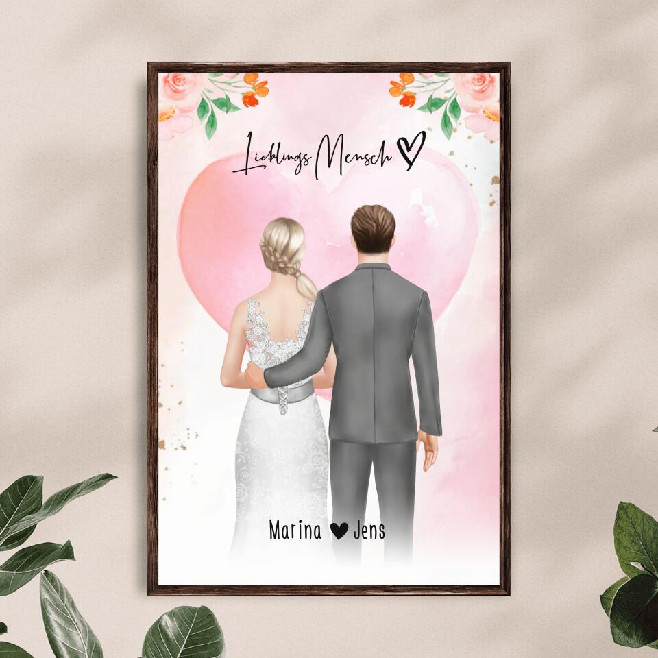 Personalisiertes Poster - Brautpaar - Hochzeitsgeschenk