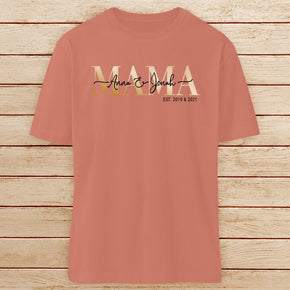 Personalisiertes T-Shirt - Mama Schriftzug mit Kindernamen