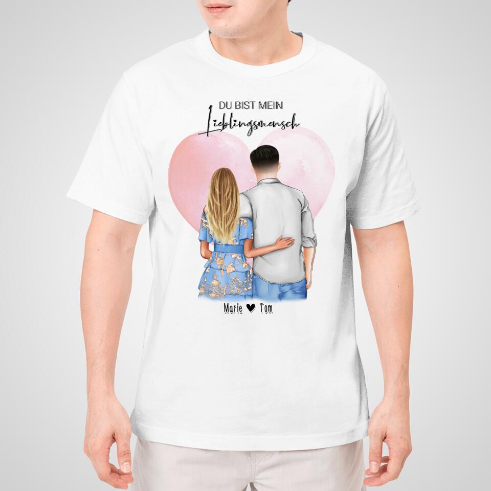 Personalisiertes T-Shirt - Paar mit Kleid und Hemd (stehend)