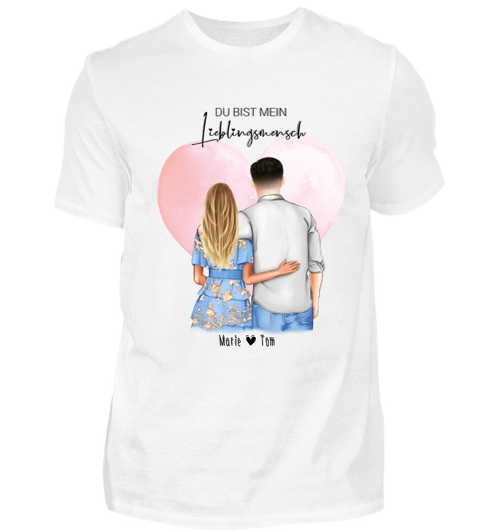 Personalisiertes T-Shirt - Paar mit Kleid und Hemd (stehend)