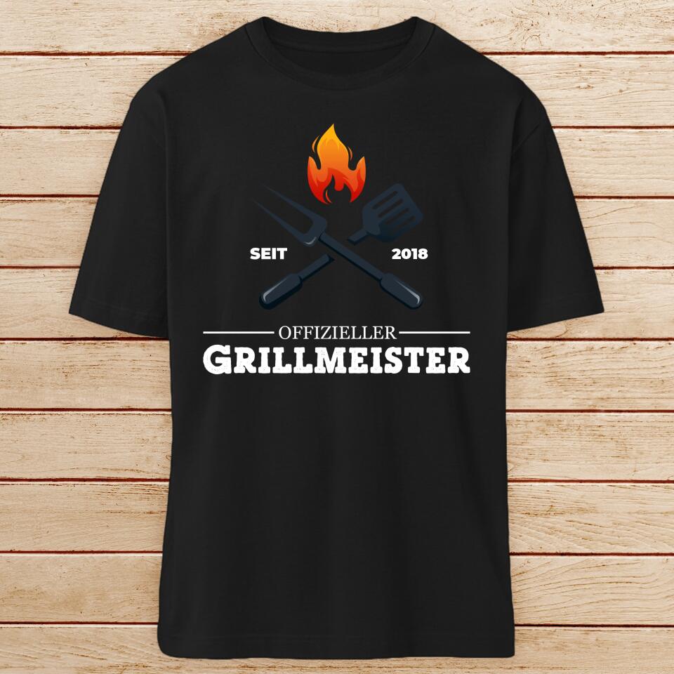 Personalisiertes T-Shirt - Offizieller Grillmeister seit...