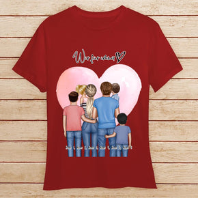 Personalisiertes T-Shirt - Familie + 1-4 Kinder