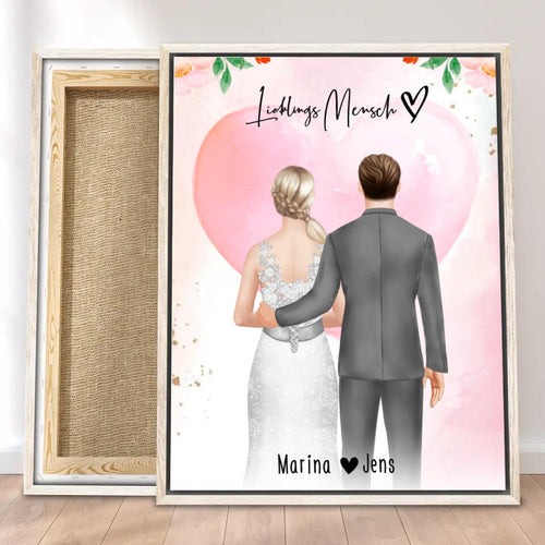 Personalisierte Leinwand mit Brautpaar - Hochzeitsgeschenk