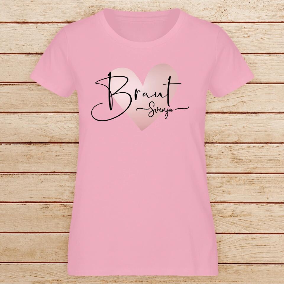 Personalisiertes T-Shirt - JGA Braut/Bride Shirt