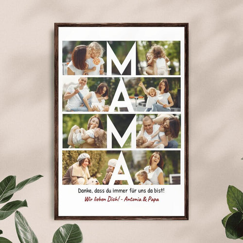 Personalisiertes Poster - MAMA Schriftzug und Collage mit 8 Bildern