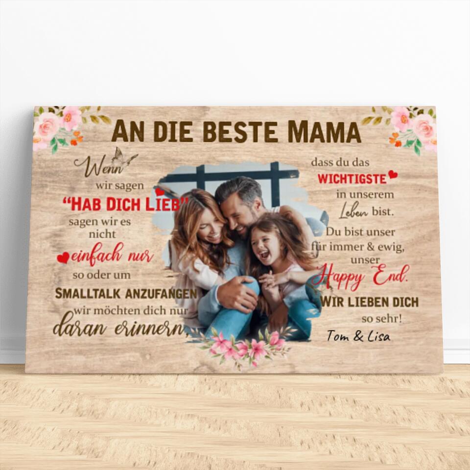 Personalisierte Leinwand - "An die beste Mama..." Geschenk für Mama, Papa, Oma, Opa