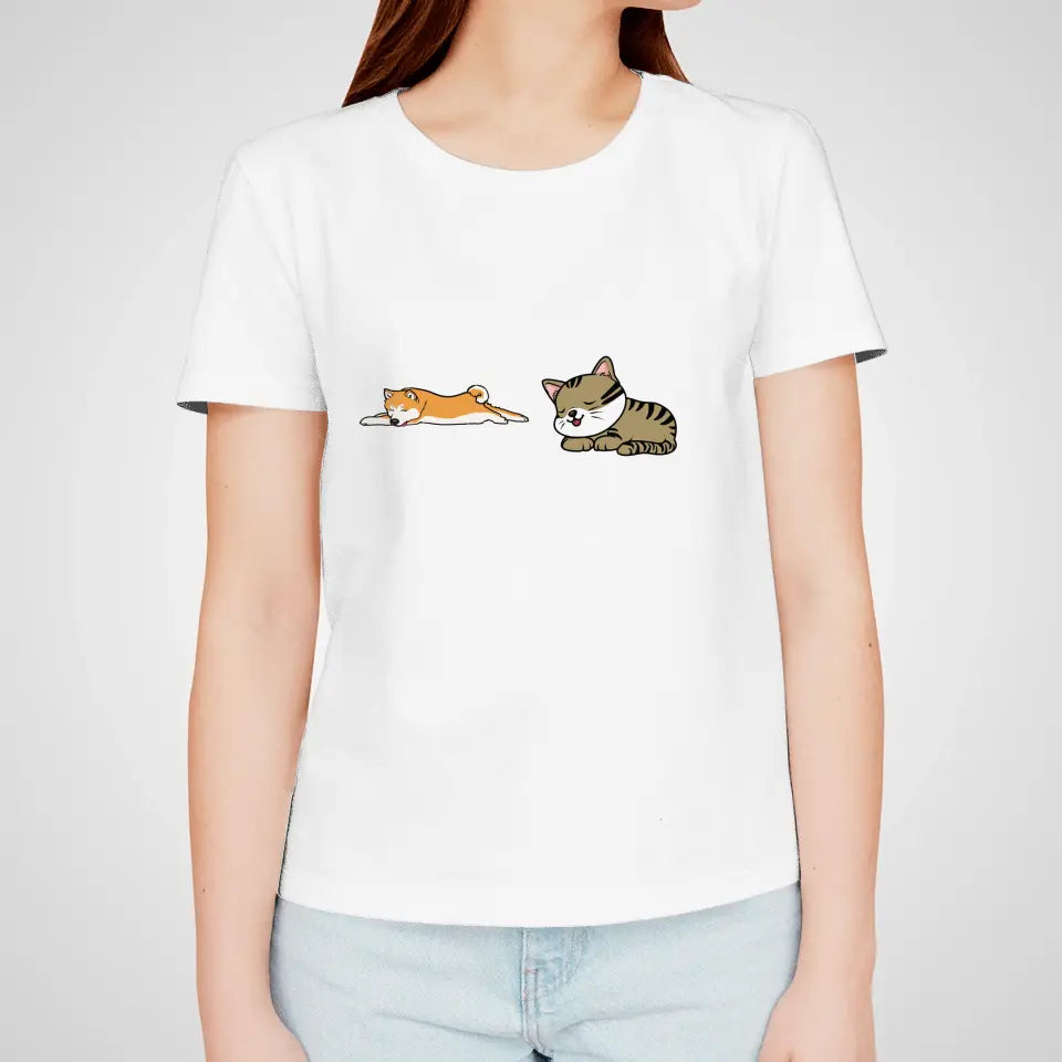 Personalisiertes T-Shirt - Mich gibt es nur mit Hund/Katze (1-6 Hunde/Katzen)