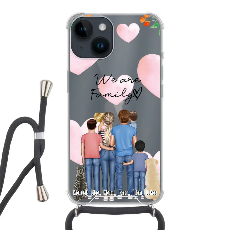 Mutter + Vater  + Kinder (1-4 Kinder) SMARTPHONE ARTWORKS + Tiere - Apple mit Band