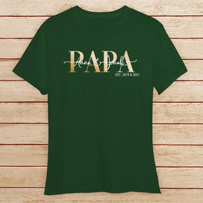 Personalisiertes T-Shirt - Papa Schriftzug mit Kindernamen