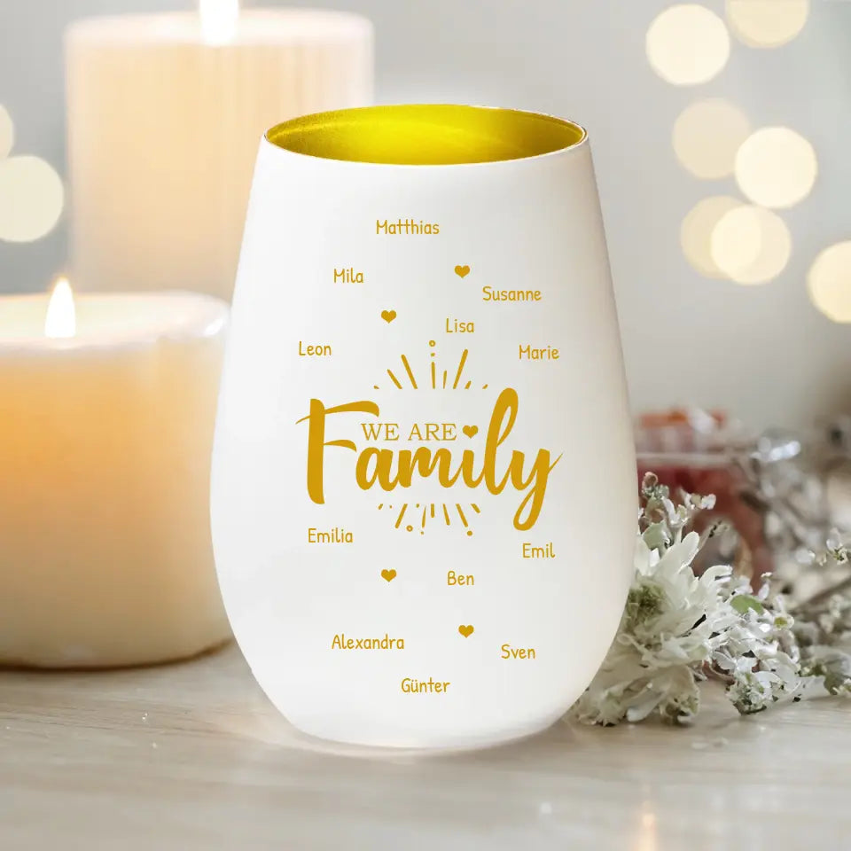 Personalisiertes Windlicht - We are Family (1-12 Namen)