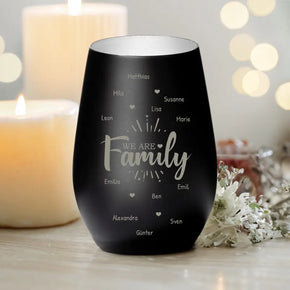 Personalisiertes Windlicht - We are Family (1-12 Namen)