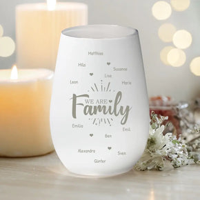 Personalisiertes Windlicht - We are Family (1-12 Namen)