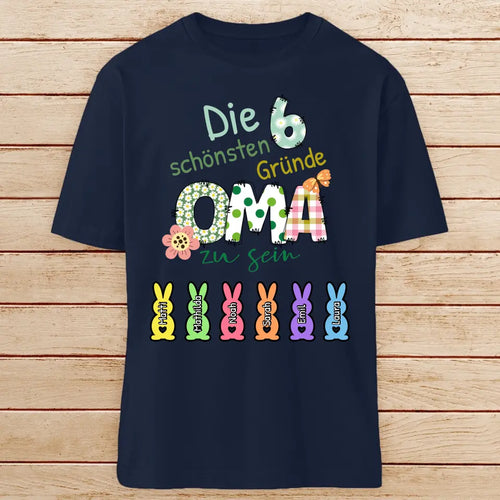 Personalisiertes T-Shirt - Die X schönsten Gründe Oma zu sein - Oster T-Shirt