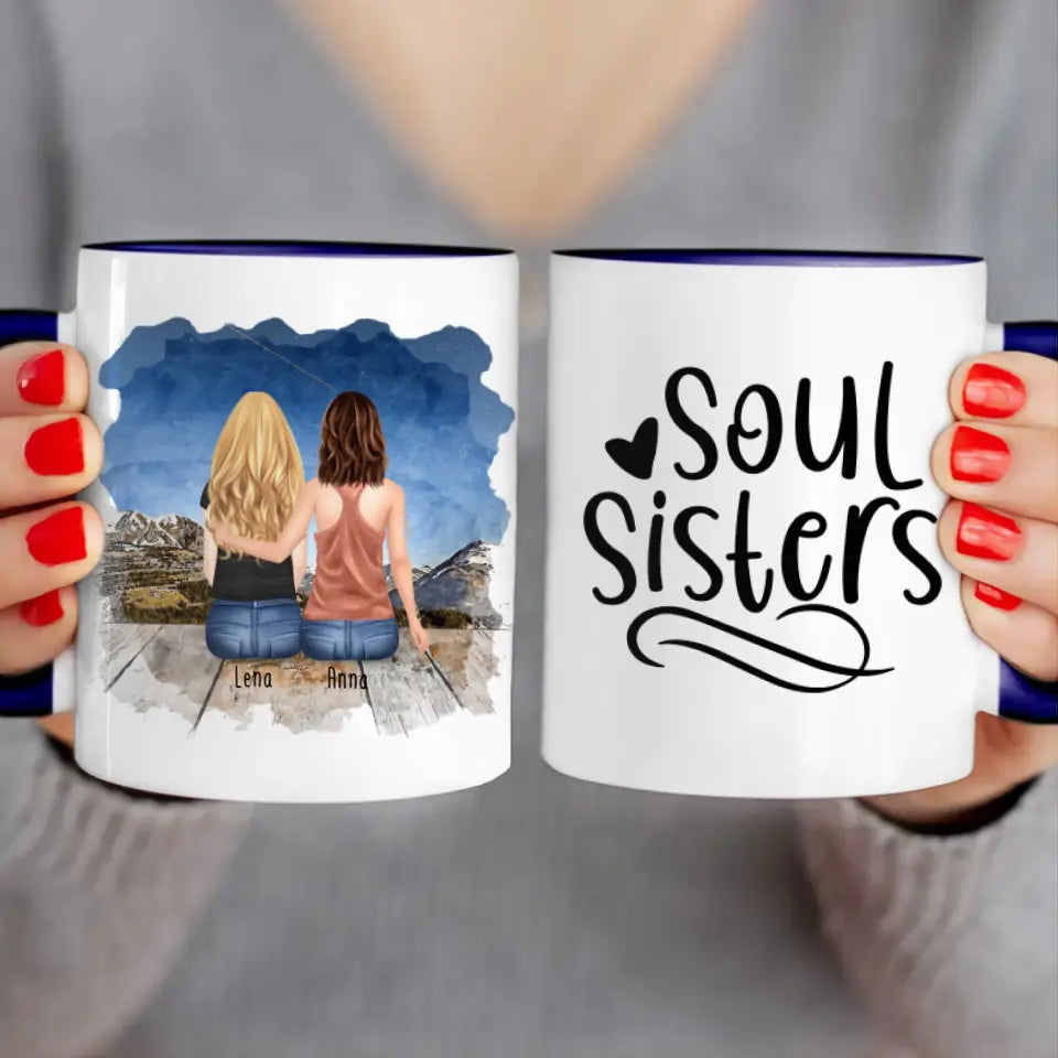 Personalisierte Tasse für Beste Freundinnen (2 Freundinnen)