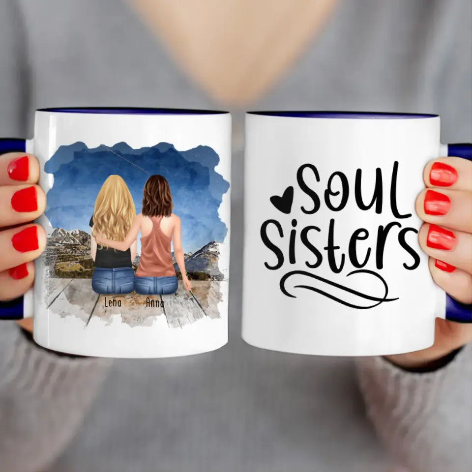 Personalisierte Tasse für Schwestern (2 Schwestern)