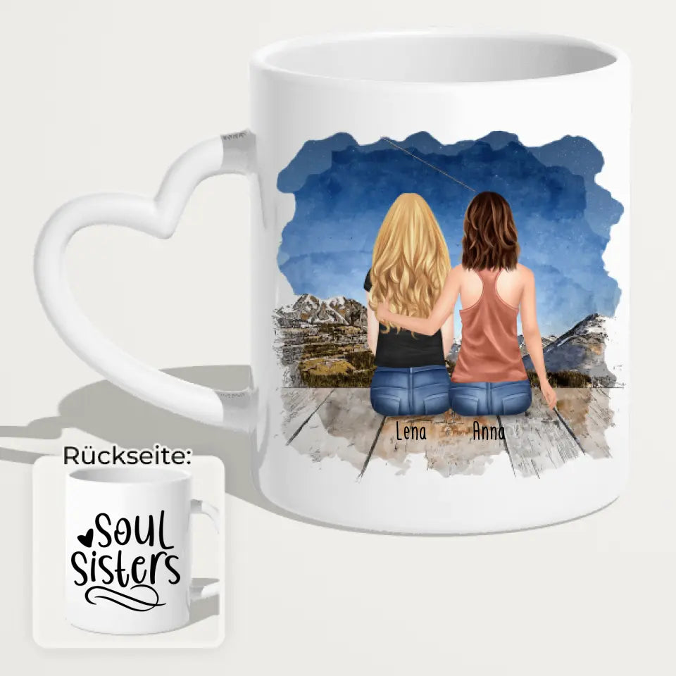 Personalisierte Tasse für Schwestern (2 Schwestern)