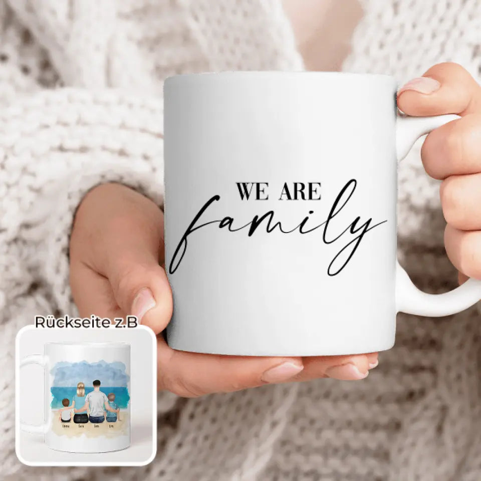 Personalisierte Tasse mit Familie (2 Kinder/Babys)