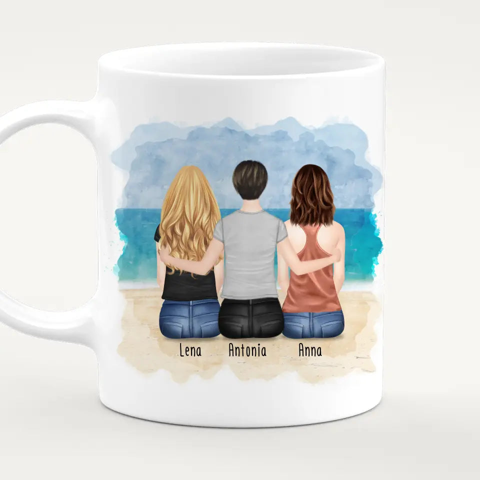 Personalisierte Tasse für Schwestern (3 Schwestern)