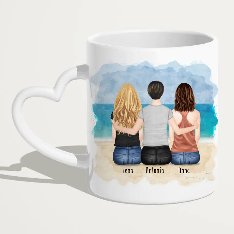 Personalisierte Tasse für Beste Freundinnen (3 Freundinnen)