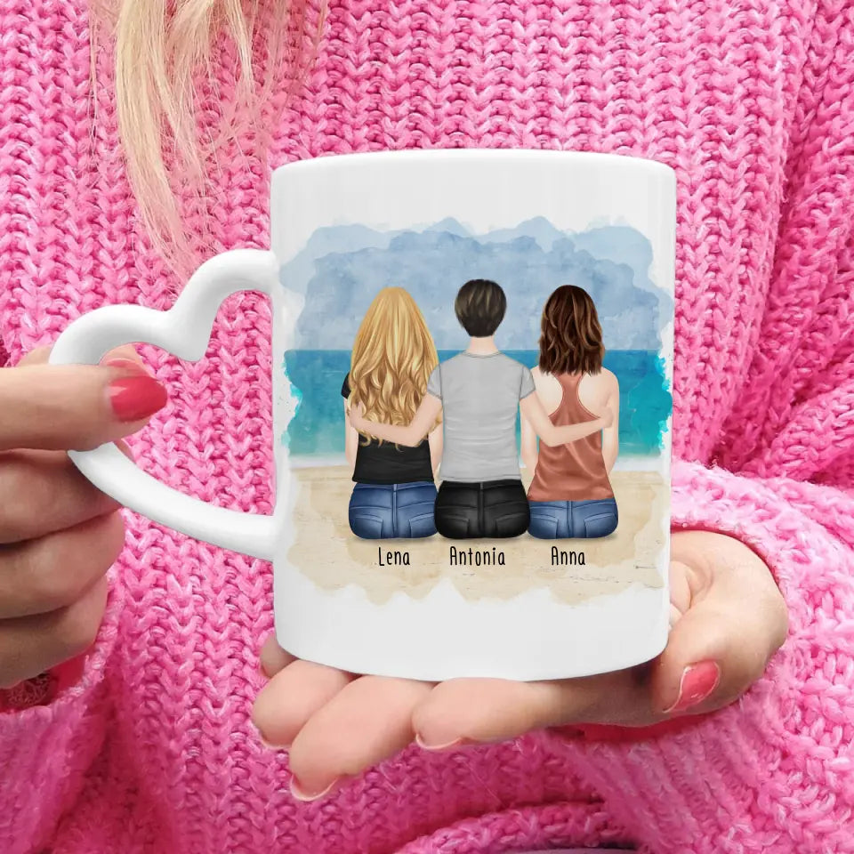 Personalisierte Tasse für Beste Freundinnen (3 Freundinnen)