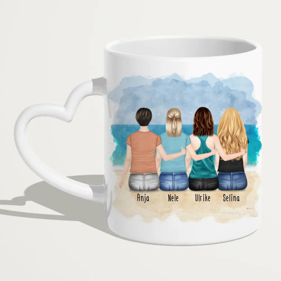 Personalisierte Tasse für Beste Freundinnen (4 Freundinnen)