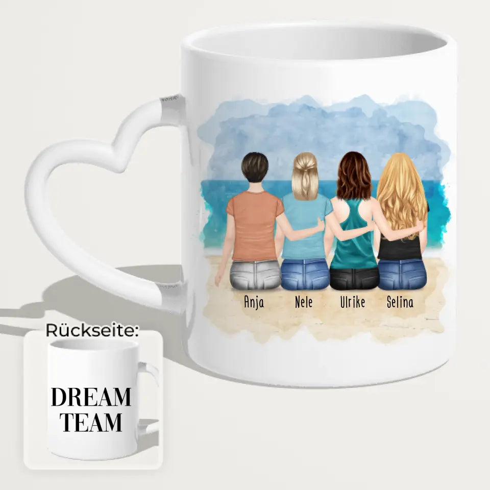 Personalisierte Tasse für Beste Freundinnen (4 Freundinnen)