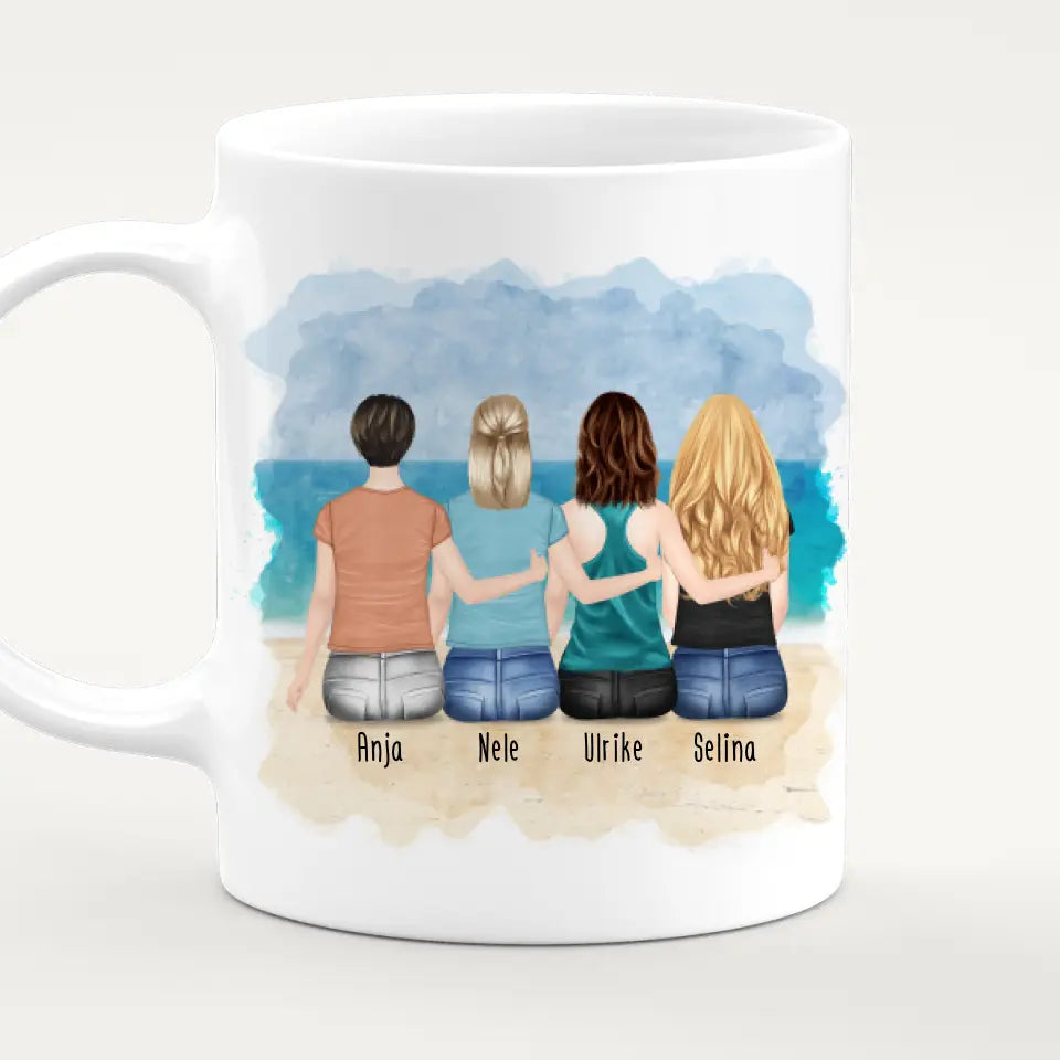 Personalisierte Tasse für Beste Schwestern (4 Schwestern)