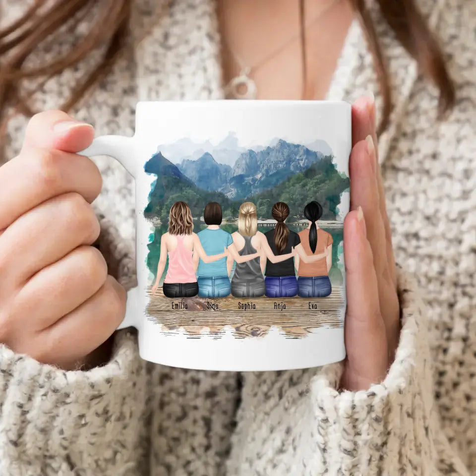 Personalisierte Tasse für Beste Schwestern (5 Schwestern)