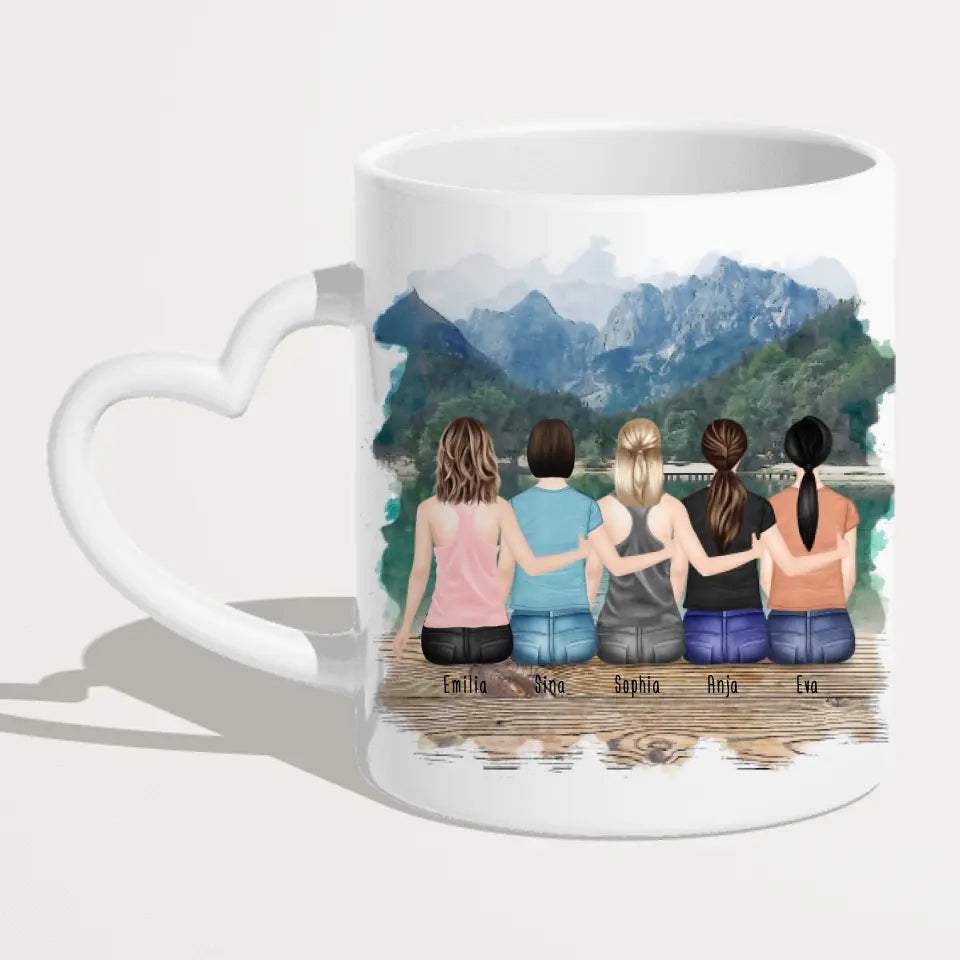 Personalisierte Tasse für Beste Schwestern (5 Schwestern)