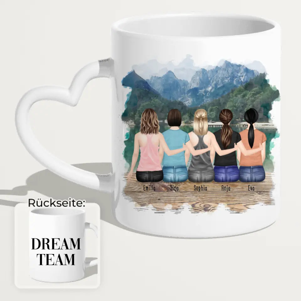 Personalisierte Tasse für Beste Schwestern (5 Schwestern)