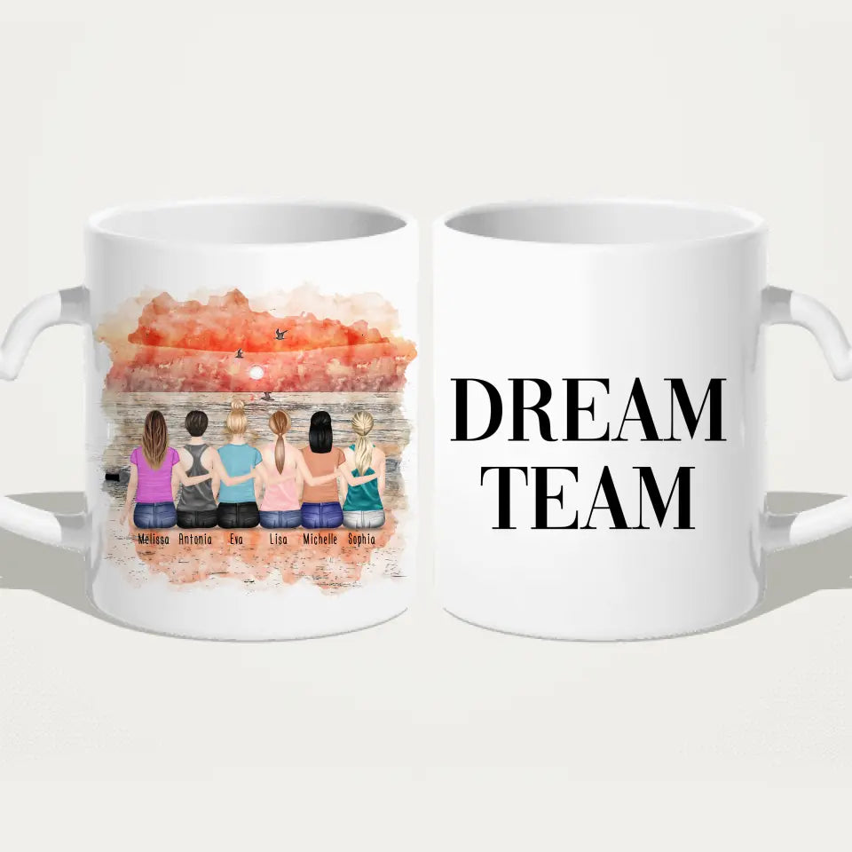 Personalisierte Tasse für Beste Freundinnen (6 Freundinnen)