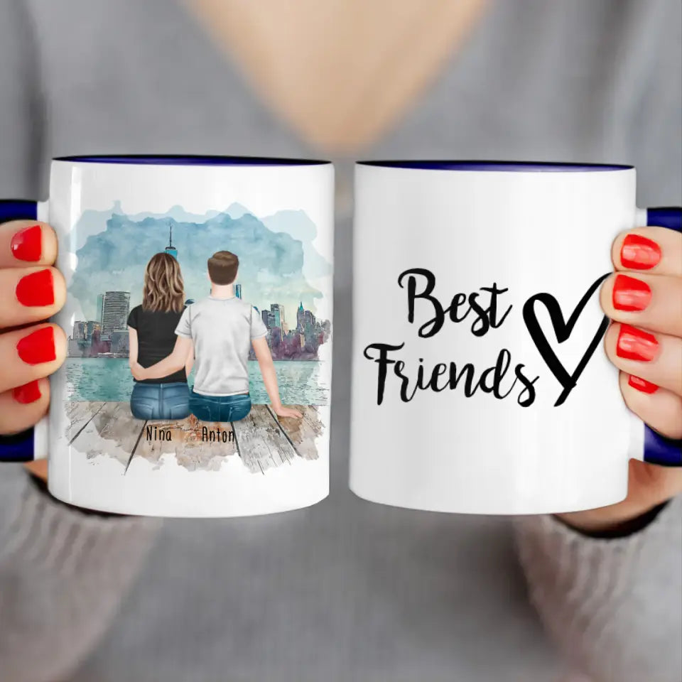 Personalisierte Tasse - Beste Freunde (1 Frau + 1 Mann)