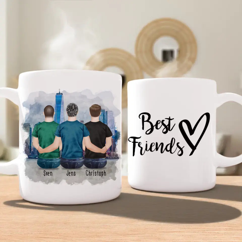 Personalisierte Tasse - Beste Freunde (3 Männer)